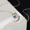Women's Simple Cold Style Star Moon S925 Sterling Silver Clavicle Chain With Electroplating And Geometric Design
