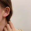 Women's Simple Cold Style Zircon Pearl Ear Clip Earrings With Geometric Design