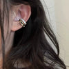 Women's Simple Cold Style Zircon Pearl Ear Clip Earrings With Geometric Design
