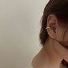 Women's Simple Cold Style Zircon Pearl Ear Clip Earrings With Geometric Design