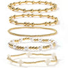 Women's Simple Copper Beaded Cross Bracelet With Geometric Design Electroplated Elastic Stackable Fashion Bracelet