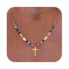 Women's Simple Copper Plated Cross Necklace With Regular Chain Electroplated Clavicle Pendant Jewelry