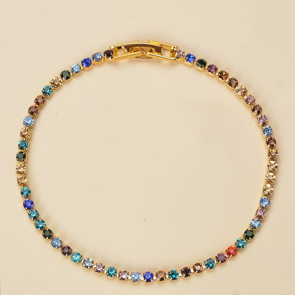Women's Simple Copper Rhinestone Bracelet With Letter Pattern Fashion Jewelry Fine Crafted Bracelet