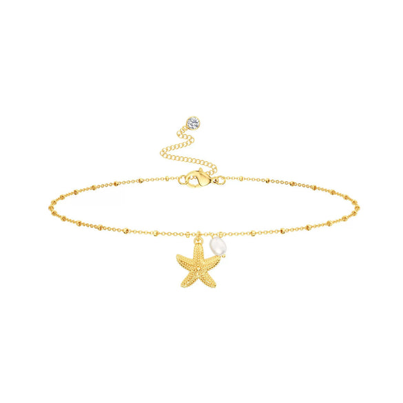 Women's Simple Copper Starfish Waist Chain Fashion Casual Versatile Holiday Style Single Lap Waist Accessory