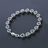 Women's Simple Copper Zirconia Bracelet With Colorful Gemstone Heart Design Fashion Bridal Wedding Jewelry