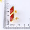 Women's Simple Crystal Pyramid Cone Earrings With Natural Stone Look Electroplated Fashion Jewelry