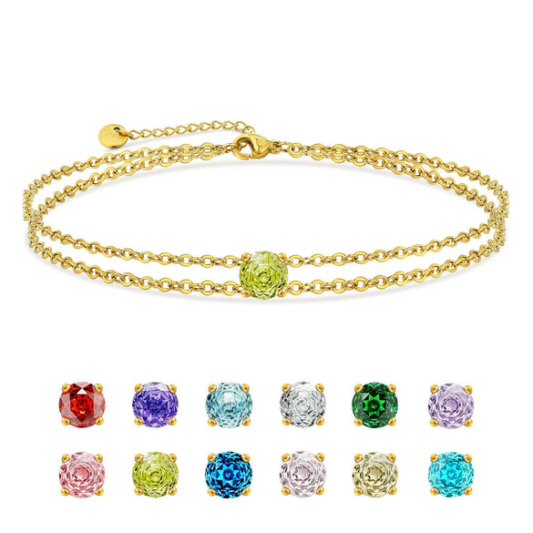 Women's Simple Double Layer Copper Bracelet With Geometric Shape Electroplated Casual Hand Jewelry Gift
