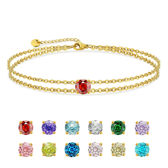 Women's Simple Double Layer Copper Bracelet With Geometric Shape Electroplated Casual Hand Jewelry Gift