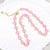 Women's Simple Enamel Heart Necklace With Electroplated Copper Water Wave Chain Fashion Jewelry