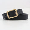 Women's Simple Fashion Belt With Alloy Square Buckle And Stitching Detail In Imitation Leather All Match Retro Style