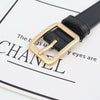 Women's Simple Fashion Belt With Alloy Square Buckle And Stitching Detail In Imitation Leather All Match Retro Style