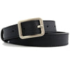 Women's Simple Fashion Belt With Alloy Square Buckle And Stitching Detail In Imitation Leather All Match Retro Style
