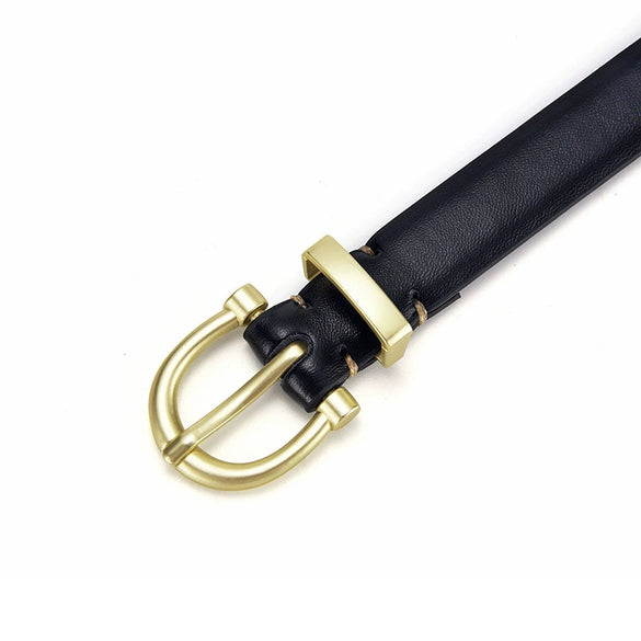 Women's Simple Fashion Jeans Belt Imitation Leather Alloy Buckle Electroplating Thread Decorative All Match Student Belt Cartoon Sweet Princess Small Fresh Style