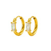 Women's Simple Fashion Square Zircon Inlaid 316L Stainless Steel 18K Gold Plated Geometric Earrings