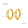 Women's Simple Fashion Square Zircon Inlaid 316L Stainless Steel 18K Gold Plated Geometric Earrings