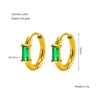 Women's Simple Fashion Square Zircon Inlaid 316L Stainless Steel 18K Gold Plated Geometric Earrings