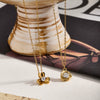 Women's Simple Flower Zircon Pendant Necklace In Stainless Steel With 18K Gold Vacuum Plating And Geometric Clavicle Chain Design