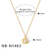 Women's Simple Flower Zircon Pendant Necklace In Stainless Steel With 18K Gold Vacuum Plating And Geometric Clavicle Chain Design