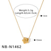 Women's Simple Flower Zircon Pendant Necklace In Stainless Steel With 18K Gold Vacuum Plating And Geometric Clavicle Chain Design