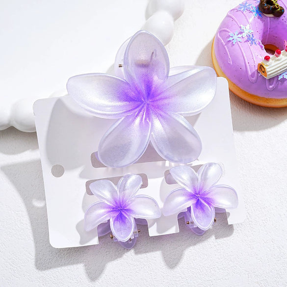 Women's Simple Frosted Frangipanishape Hair Gripper Set