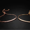 Women's Simple Geometric Alloy Bracelet With Micro Inlay Zircon Single Row Push Pull Adjustable Fashion Bracelet