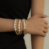 Women's Simple Geometric Artificial Pearl And Metal Beaded Bracelet With Round Bead Stitching