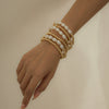 Women's Simple Geometric Artificial Pearl And Metal Beaded Bracelet With Round Bead Stitching