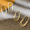 Women's Simple Geometric Copper Diamond Paper Clip Earrings
