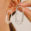 Women's Simple Geometric Copper Diamond Paper Clip Earrings