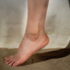 Women's Simple Geometric Copper Double Layer Anklet Adjustable Casual Foot Jewelry