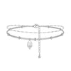Women's Simple Geometric Copper Double Layer Anklet Adjustable Casual Foot Jewelry