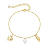 Women's Simple Geometric Copper Double Layer Anklet Adjustable Casual Foot Jewelry