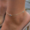 Women's Simple Geometric Copper Double Layer Anklet Adjustable Casual Foot Jewelry