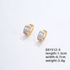 Women's Simple Geometric Copper Heartshaped Ushaped Ear Buckle Diamondembedded Electroplated Earrings Jewelry