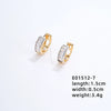 Women's Simple Geometric Copper Heartshaped Ushaped Ear Buckle Diamondembedded Electroplated Earrings Jewelry