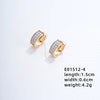 Women's Simple Geometric Copper Heartshaped Ushaped Ear Buckle Diamondembedded Electroplated Earrings Jewelry