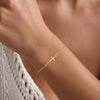 Women's Simple Geometric Copper Paperclip Cross Bracelet With Zircon Inlay And Electroplated Finish Fashion Jewelry Gift