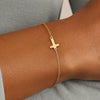 Women's Simple Geometric Copper Paperclip Cross Bracelet With Zircon Inlay And Electroplated Finish Fashion Jewelry Gift