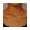 Women's Simple Geometric Copper Pendant Choker Necklace With Zircon Electroplated Fashion Jewelry Gift