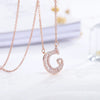 Women's Simple Geometric Copper Pendant Necklace With Rose Gold Tone Zircon Micro Inlay And Cross Chain