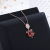 Women's Simple Geometric Copper Pendant Necklace With Rose Gold Tone Zircon Micro Inlay And Cross Chain