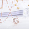 Women's Simple Geometric Copper Pendant Necklace With Rose Gold Tone Zircon Micro Inlay And Cross Chain
