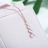 Women's Simple Geometric Copper Pendant Necklace With Rose Gold Tone Zircon Micro Inlay And Cross Chain