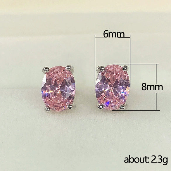Women's Simple Geometric Copper Zircon Earrings
