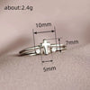 Women's Simple Geometric Copper Zircon Inlaid Ring