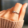 Women's Simple Geometric Copper Zircon Inlaid Ring