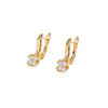 Women's Simple Geometric Four Leaf Flower Metal Earrings With Zircon Electroplated Fashion Party Jewelry