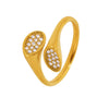 Women's Simple Geometric Irregular High Texture Zircon Design Opening 316L Stainless Steel Gold Plated Finger Ring
