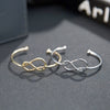 Women's Simple Geometric Knot Open Bracelet Gold Plated Copper Bangle With Figure Eight Shape Business Style
