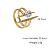 Women's Simple Geometric Open Ring In Stainless Steel With Gold Tone Electroplating And Zircon Inlay